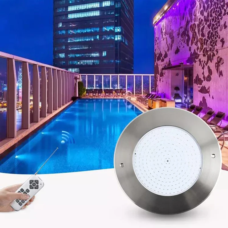 Ultra-fino LED luzes de piscina, resina enchida lâmpadas subaquáticas RGB coloridas, AC 12V, IP68, aço inoxidável, lâmpadas impermeáveis