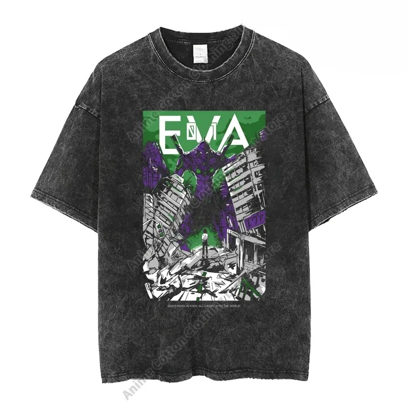 

Anime New Century EVA-Gospel Warrior TEST TYPE EVA-01 T Shirt Cotton Washed Vintage Oversized Loose Tees Casual Unisex T-shirt