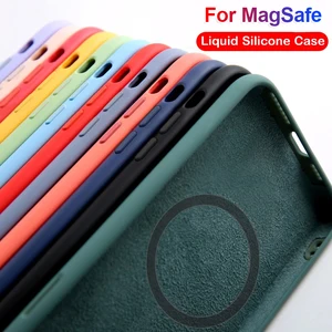 Magnetic Liquid Silicone Case para iPhone 15 14 13 12 11 Pro Max Mini XR XS 8 más SE para cubierta de carga inalámbrica Magsafe 10 mejores ventas Moto G Power 2022 - №1