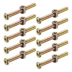 Uxcell 5-20pcs M6x15/20/25/30/35/40/50/60mm Furniture Bolts Nut Set Hex Socket Screw with Barrel Nuts For Crib Bed Chair Cabinet