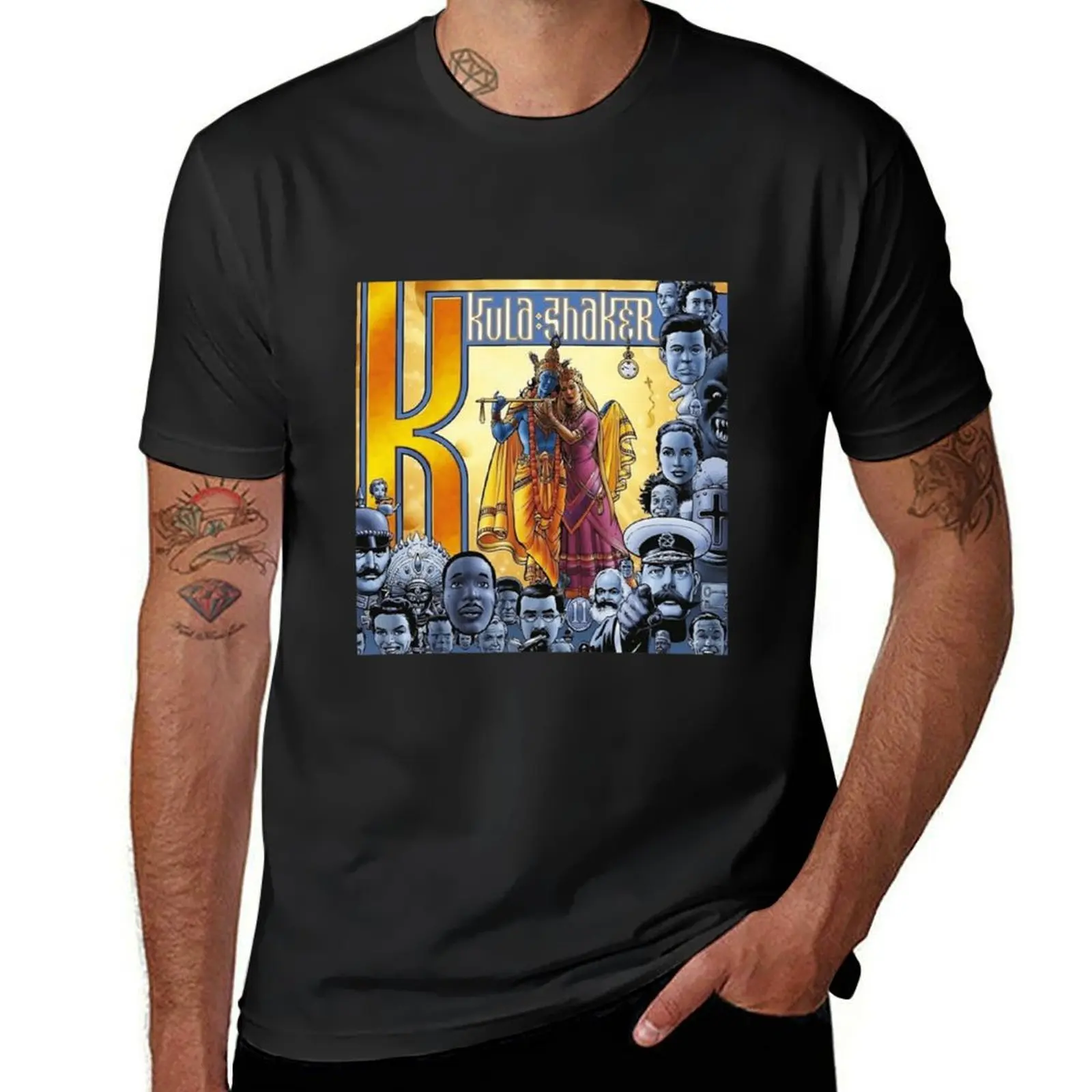 Kula Shaker T-Shirt tops plus size tops plain black t shirts men