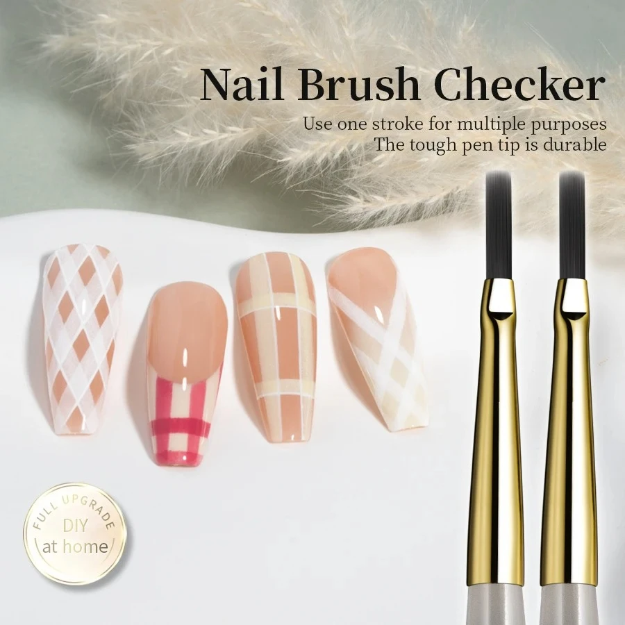 Nail Art Brush Checker Nail Drawing Painting Line Brush Nail Art Tool Acrylic Painting Brushes DIY Design Manicure Tools