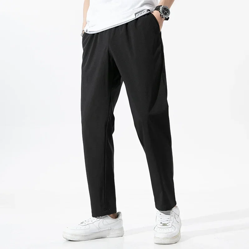 LIBIELIY ผู้ชายสีทึบกางเกงฤดูใบไม้ผลิฤดูใบไม้ร่วงใหม่ Casual กีฬา Slim กางเกงวิ่งออกกําลังกายฟิตเนสกางเกงผู้ชายแฟชั่นตรง