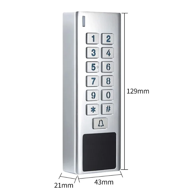 

Outdoor Waterproof RFID Access Control System 433MHz Wireless Keypad Remote Unlock Door Entry Set for Office Home Door DC