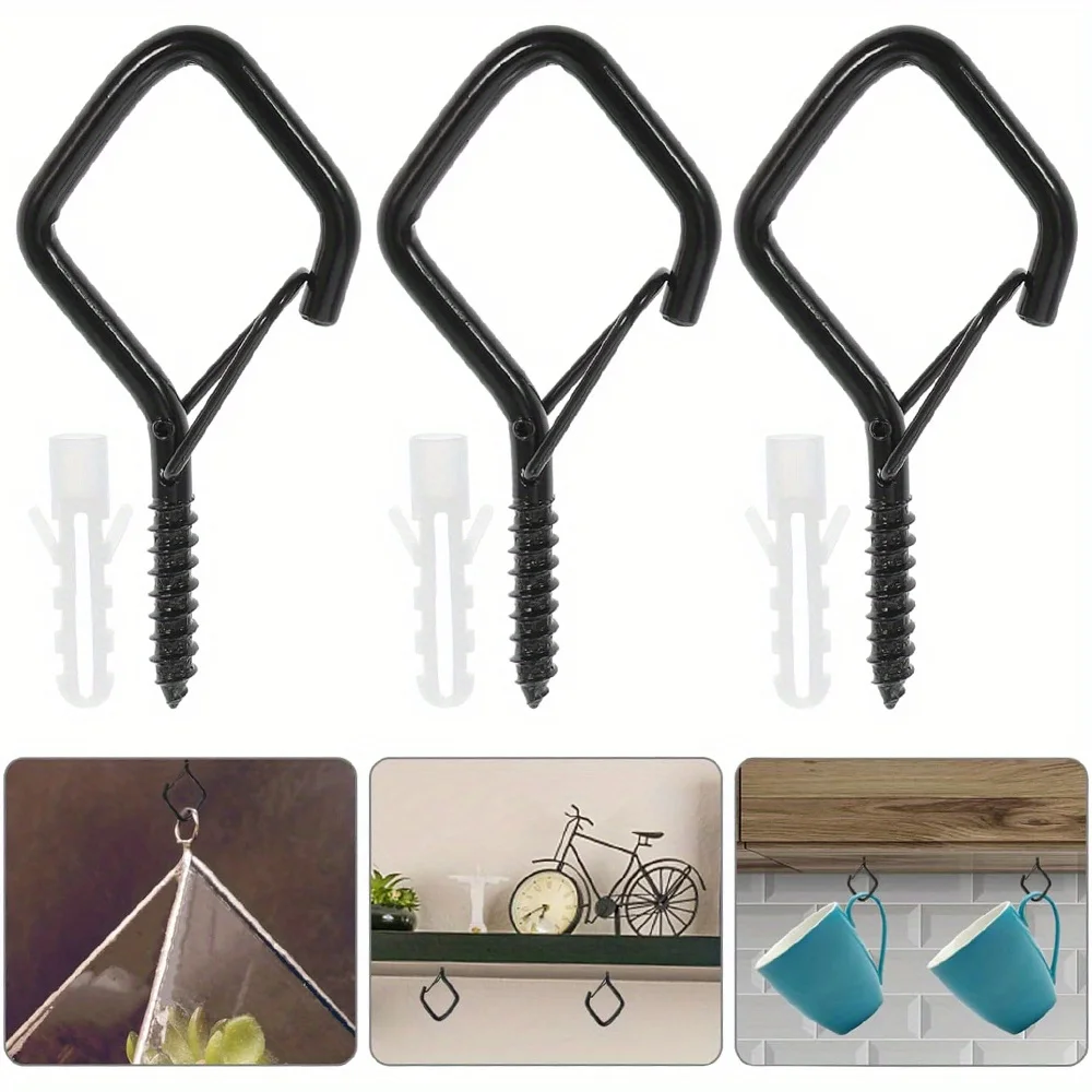 مجموعة من 20 خطافًا لولبيًا من الفولاذ المقاوم للصدأ، خطاف لولبي مع مزلاج أمان، برغي على بيتون مع أداة تيرن صامولة الجناح