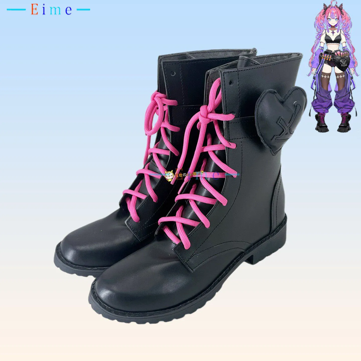 vtuber-kikirara-vivi-cosplay-shoes-game-cosplay-black-boots-halloween-women-men-pu-leather-shoes-big-size-custom-made
