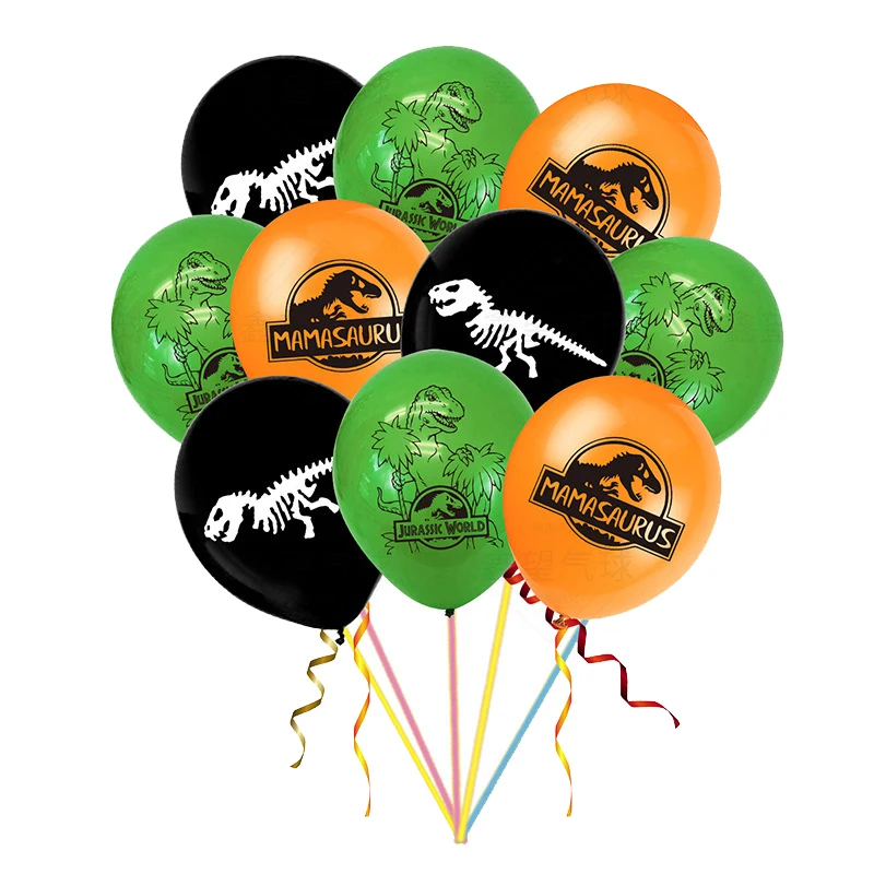 Globos de dinosaurio para fiesta de cumpleaños de niños, 10 piezas, Mundo Jurásico, animales de la selva, bolas de látex, decoración, Baby Shower