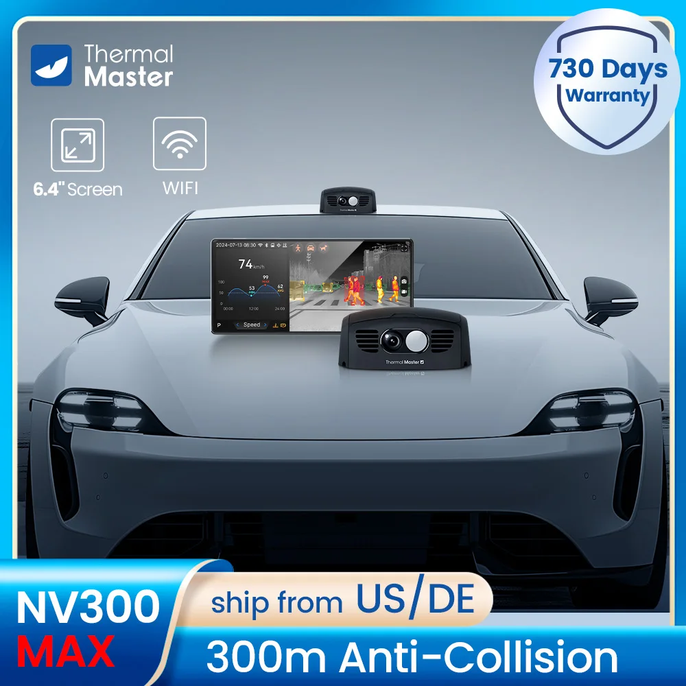 

NV300 Max Night Vision Camera for Car 6.4" Screen Thermal Imaging Camera Voice Control Video Record,WIFI Support