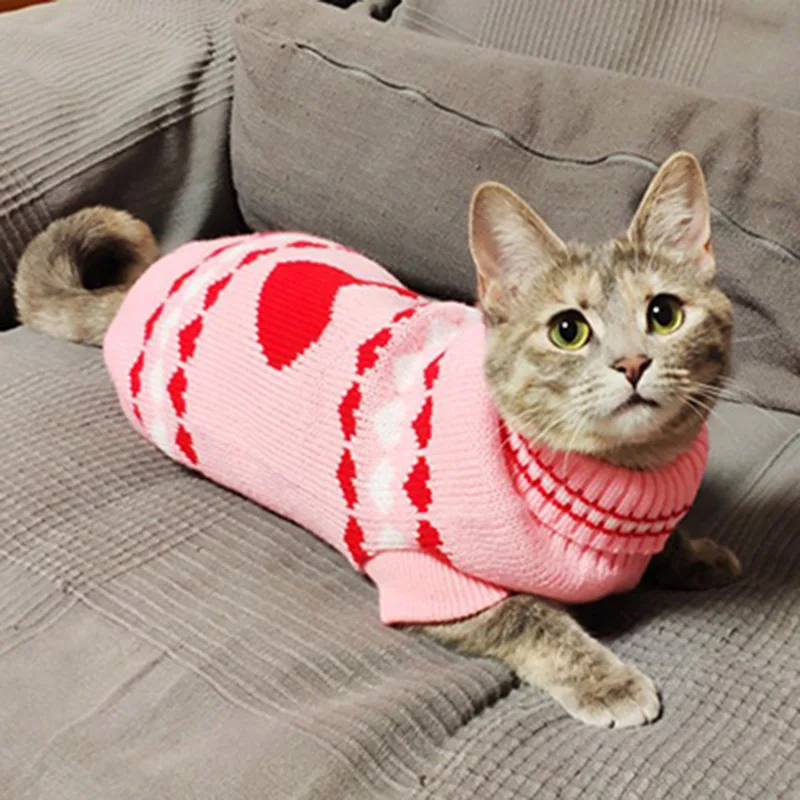 Cute Sphynx Cat Sweater Pullover Winter Warm Pet Clothes for Cats Kedi Kitten Costume Puppy Clothing Mascotas ropa para gatos