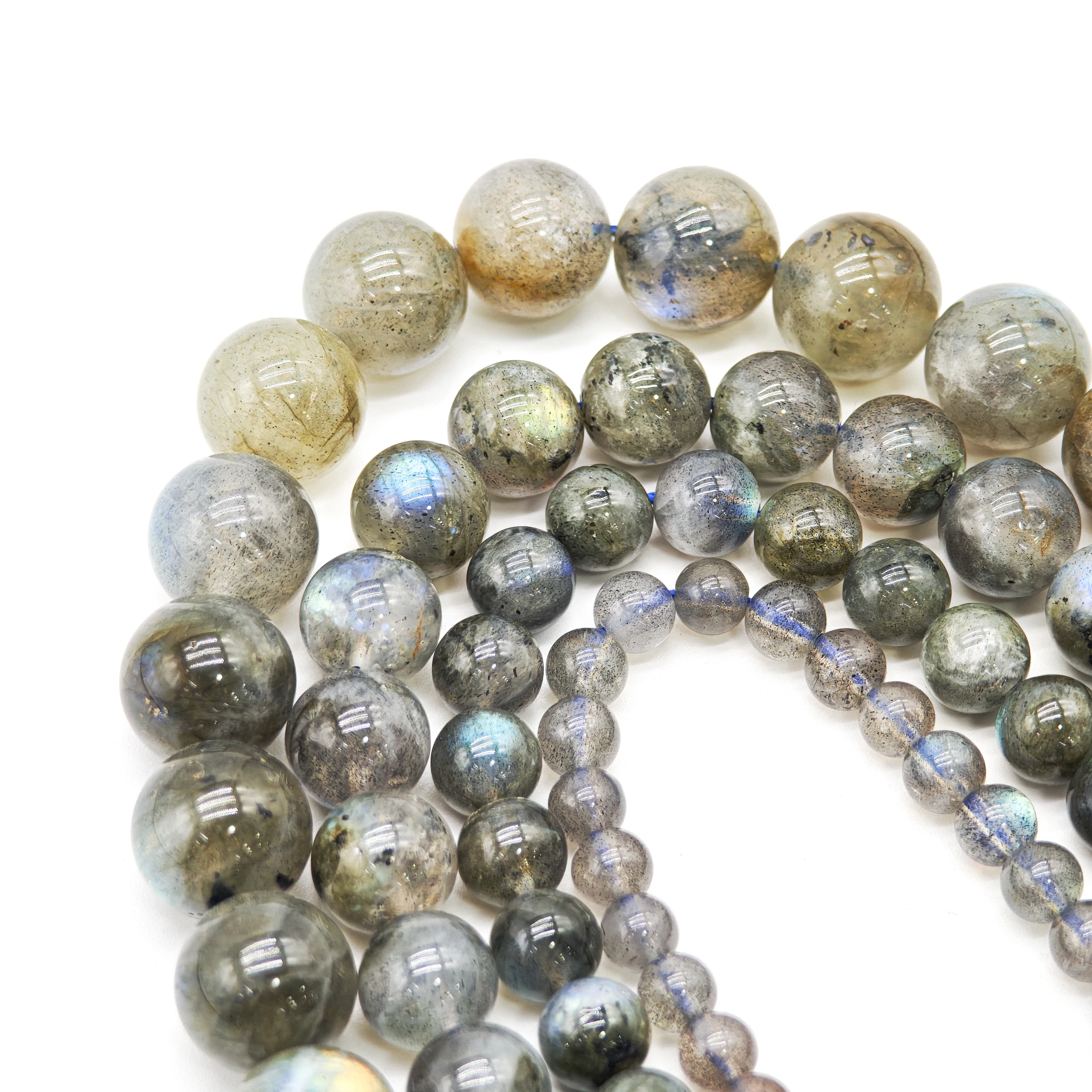 AAA Natural Flash Stone Round Beads 4/6/8/10mm | Rainbow Flash Gemstone for DIY Jewelry, 15 Inch Strand, 4 Sizes