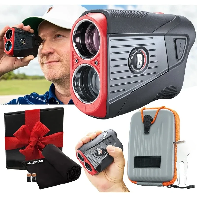 Golf Laser Rangefinder | Includes Carrying Case, Divot Tool, PlayBetter Microfiber Towel and Batteries