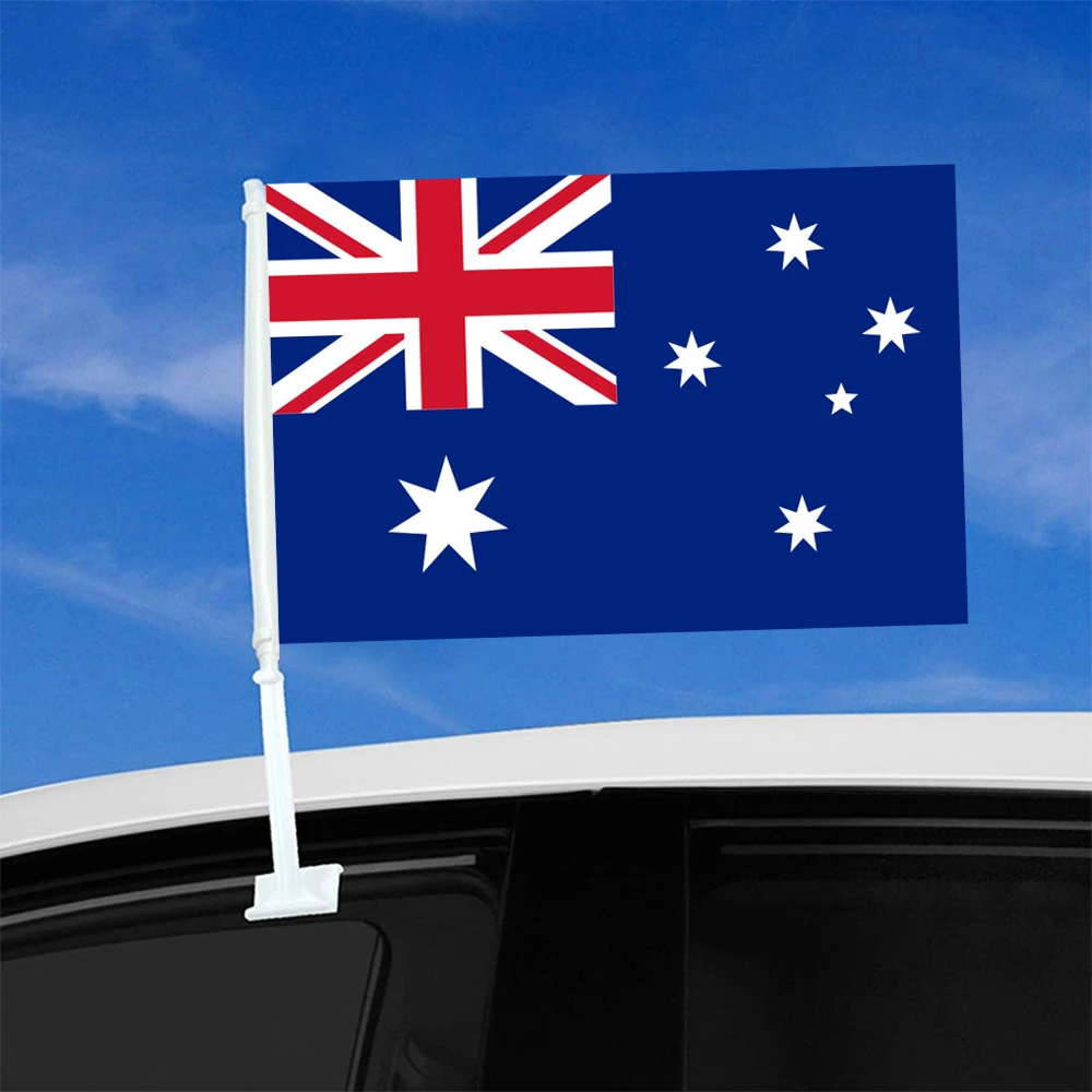 30x45cm Australia car flag 12x18inch Australia window flag bearer standard-bearer waving flags with plastic flagpole