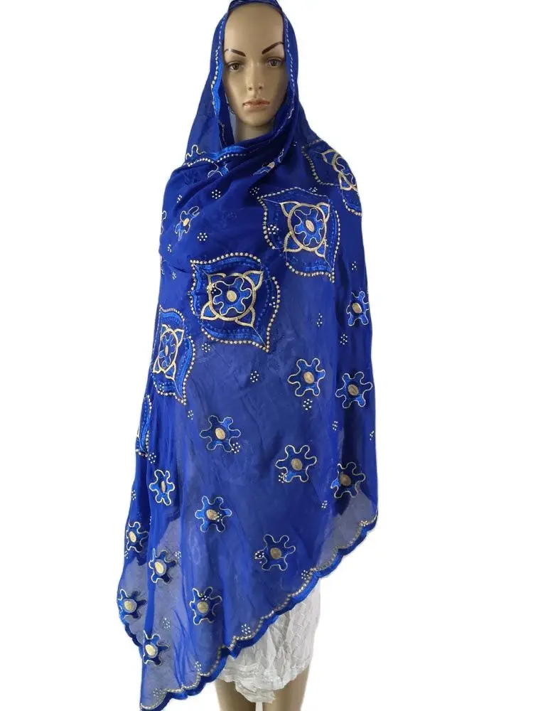 Bufanda de Dubái para mujeres musulmanas, Hijab islámico bordado con lentejuelas de algodón africano, Pashmina, turbante de moda, x 200 2023,