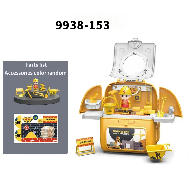 Kinder Rollenspiel 2 in 1 Werkzeug Spielzeug, 1 Stück Mini Simulation Geschirr Werkzeug Kit Kinder Rollenspiel Familie Rucksack Box Spielzeug Geschenk