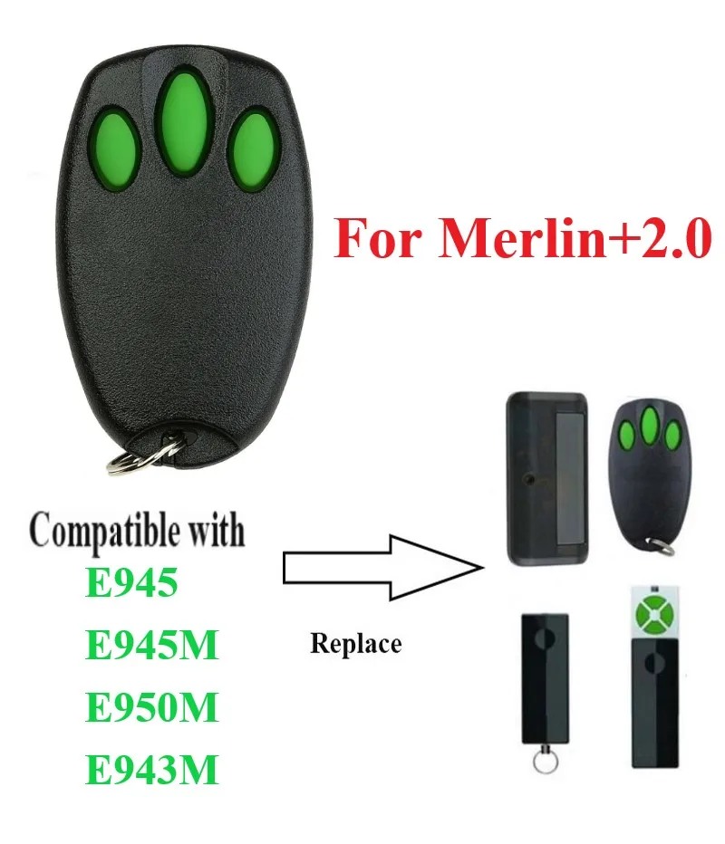 

NEW Merlin+2.0 Remote For MERLIN E943 E945M E950 MT100EVO MT60EVO Garage Gate Door Remote Control Garage Gate Opener