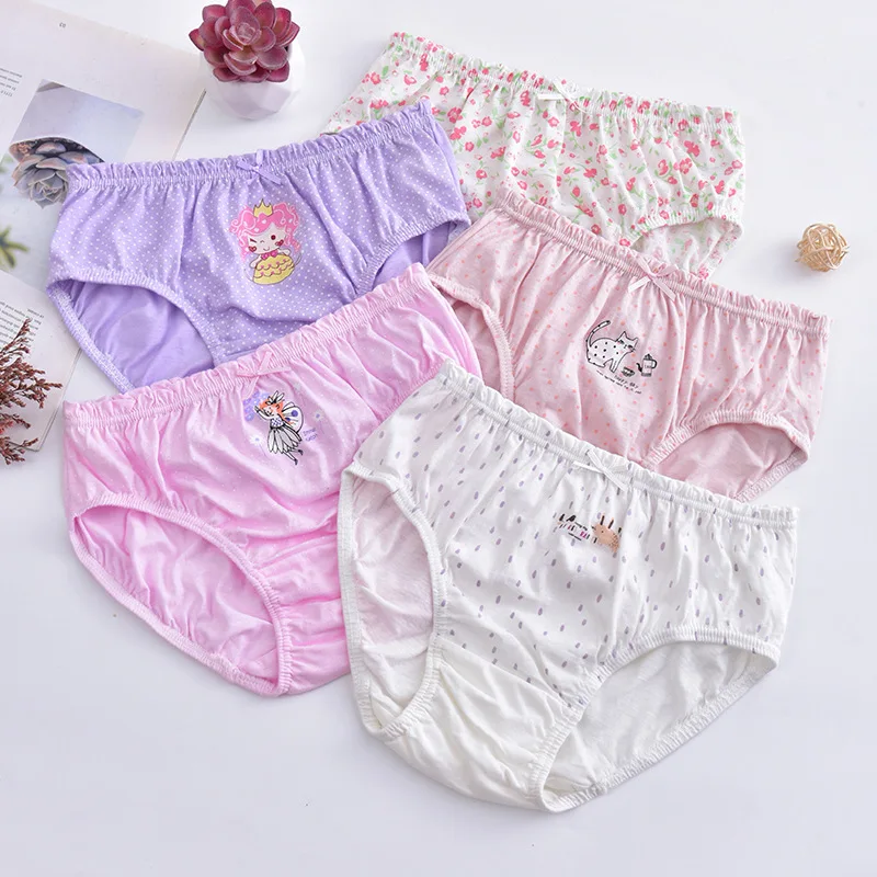 2pcs/Bag 3-14Y New girl pants Cartoon Underwear Children knickers girls Underpants Kids Panties Panty Brief  cotton knickers