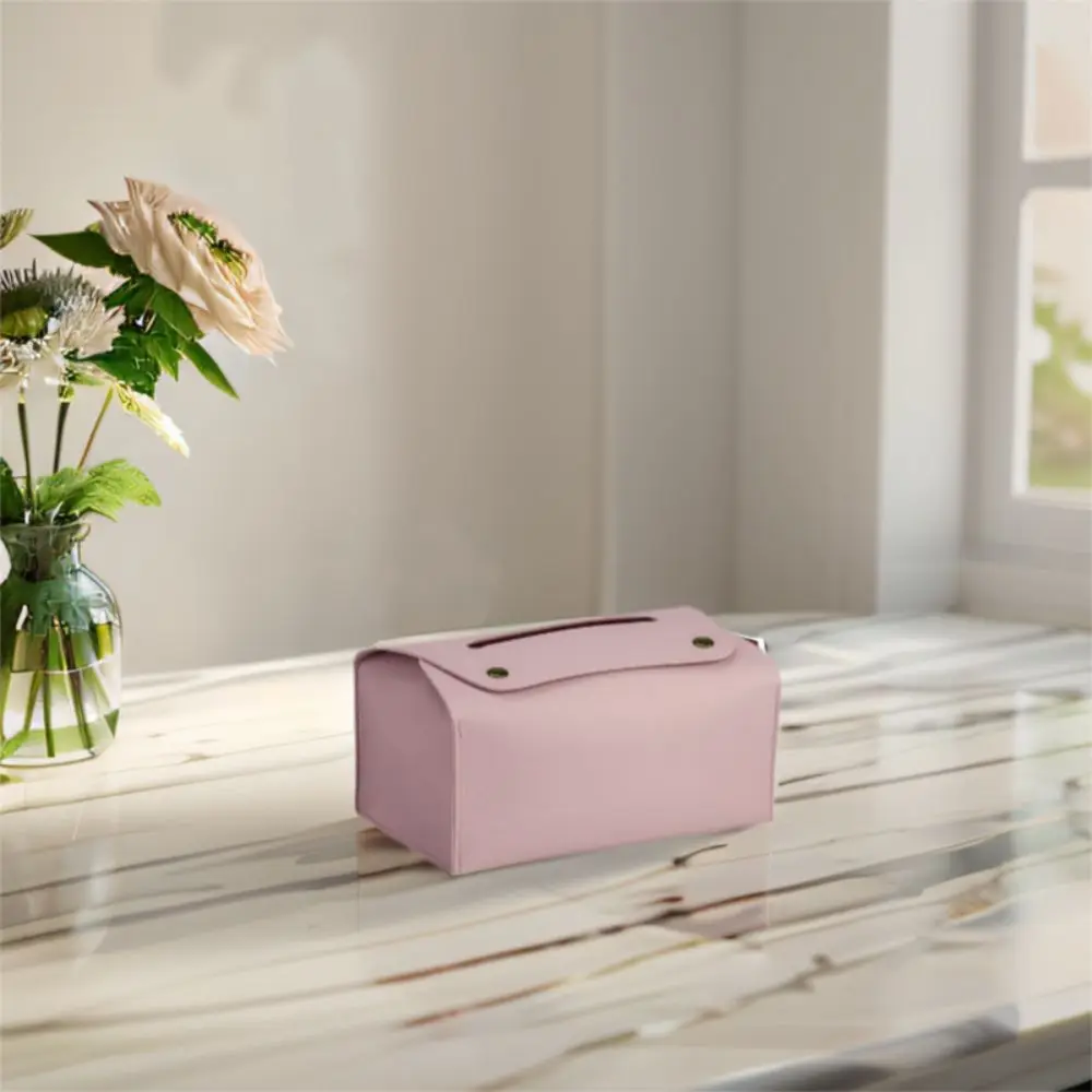 2pcs Napkin Holder PU Leather Tissue Dispenser Box Nordic Style Simple Tissue Organizer Foldable Waterproof Tissue Case Car