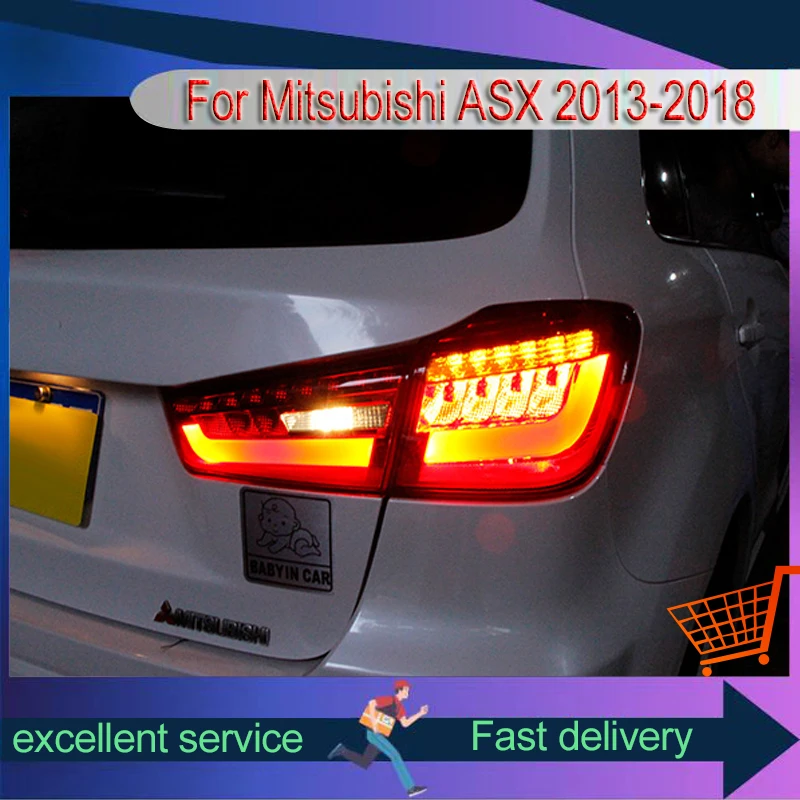 

Стайлинг автомобиля для Mitsubishi ASX 2013-2018, обновленный задний фонарь, модифицированный светодиодный задний фонарь в сборе, аксессуары для ламп DRL