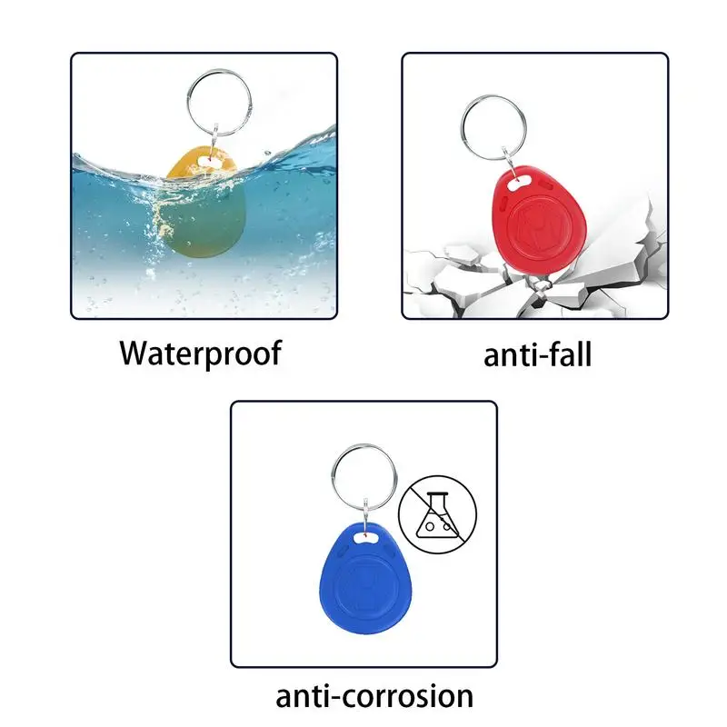 10Pcs Blank Key Tag, RFID Key Fob Keychain Contactless Card NFCTag ID RFID Chip 125khz Duplicate Waterproof