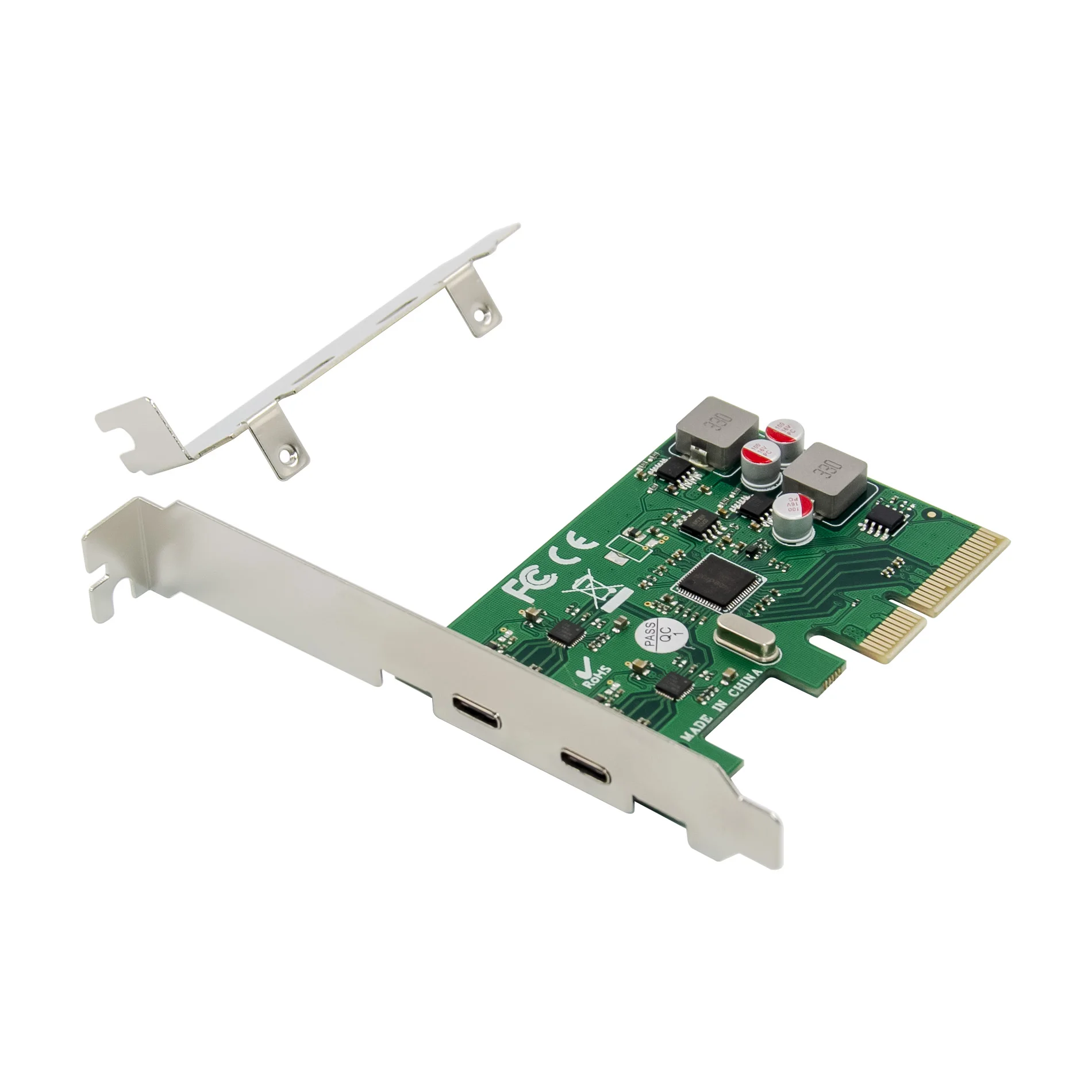 SUNWEIT ST631 PCI-E X4 2 Ports Type c Adapter Card PCI-E Express to USB 3.1 Type C Controller