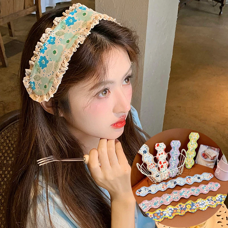 Children Magic Hair Hoops Bangs Paste Posts Crushed Flower Hairband Makeup Broken Hair Stickers Kids Hair Accessories