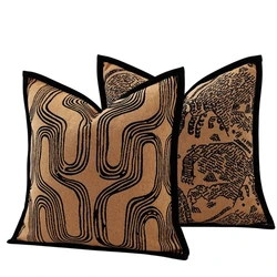 1pc vintage tiger cushion cover chenille 45x45 50x50 thick luxury geometric throw pillow cover for sofa decorative pillowcase