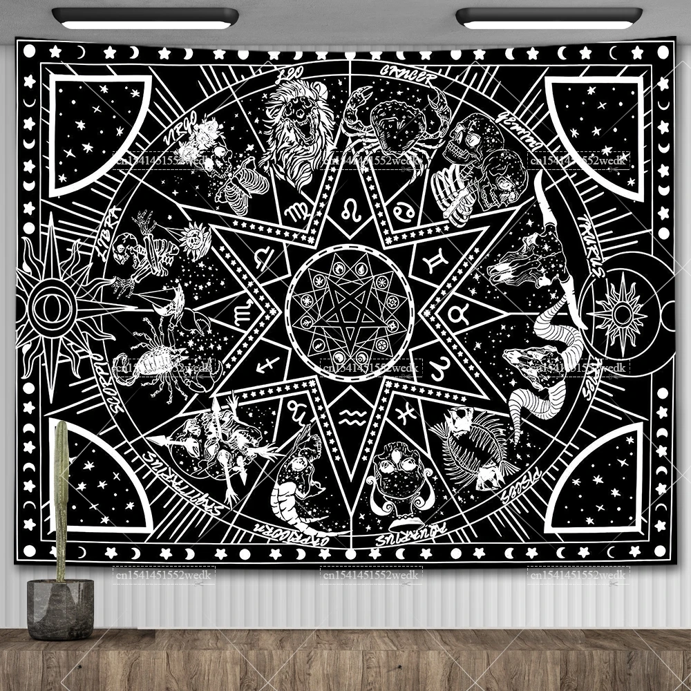 12 Constellation Tapestry Star Sun Tapestry Celestial Zodiac Astrology Tapestry Aesthetic Room Decor Tarot Card Altra Cloth