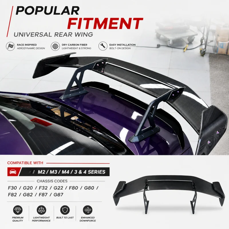 High Quality Carbon Fiber AD Style Rear Wing Spoiler Fit For Sedan 3 4 5 Series M3 M4 F30 F32 F80 F87 F82 G20 G22 G80 G82 G8