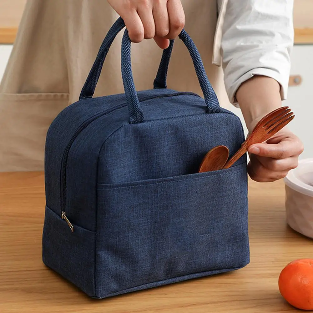 

Portable Lunch Tote Bag Oxford Cloth Insulated Thermal Food Carrier For Office & School Leakproof Waterproof Lunch Box Bag