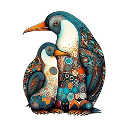 Cute Penguin Pattern Wooden Puzzle, Irregular Animal Shapes, Relaxing Toys, Holiday Birthday Gift