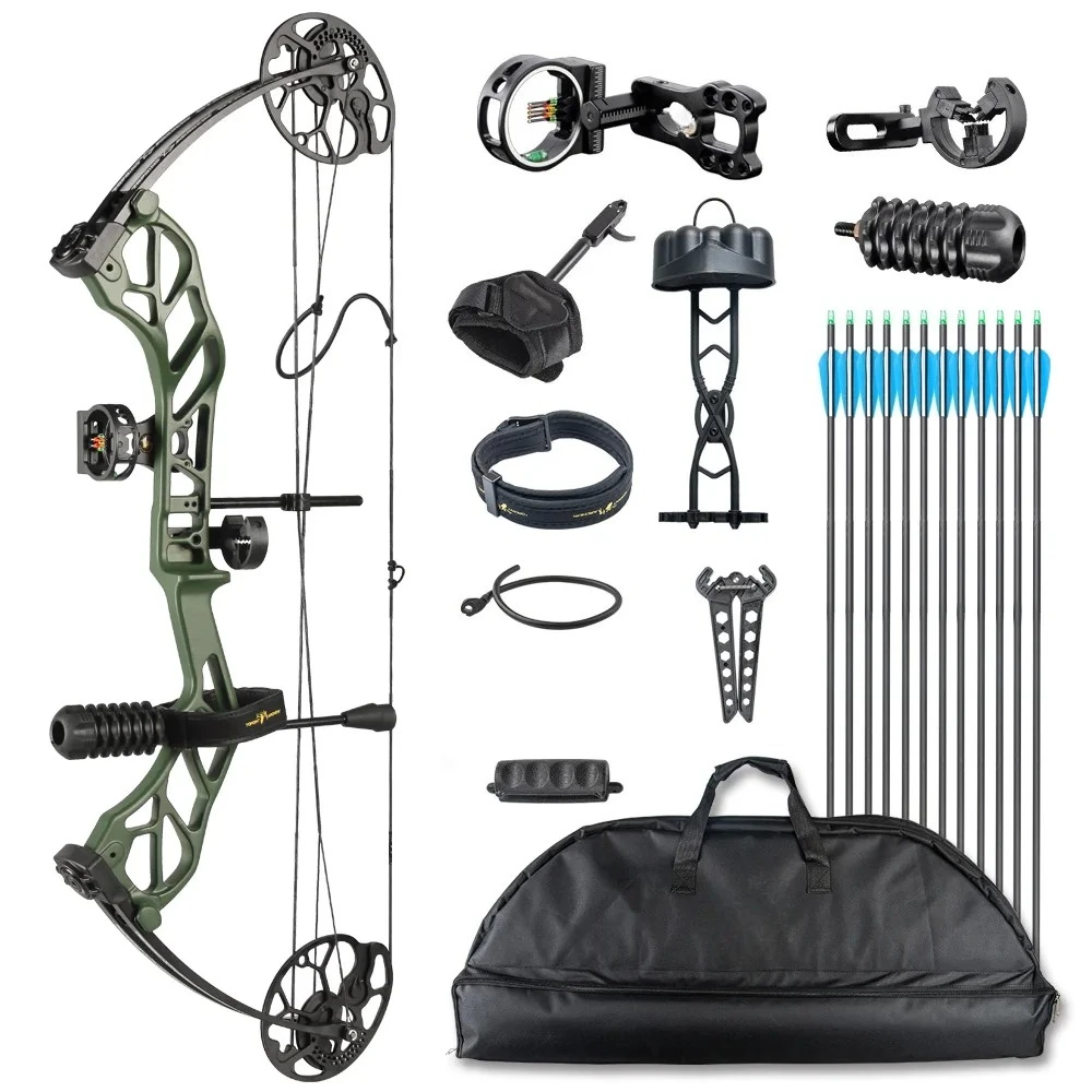 ARCHERY Starting 31 Beginner Compound Bow Hunting Bow And Arrow Package DL19-30" DW19-70lbs Archery Bow Kits OEM/ODM