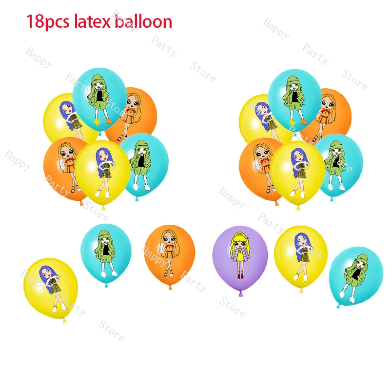 Rainbow High Birthday Party Decoration Balloon Banner Tablecloth Girl's Birthday Party Supplies Baby Shower