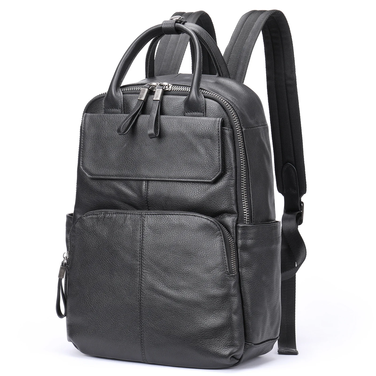 

2023 New Natural Cowskin 100% Genuine Leather Men's Backpack Fashion Large Capacity Shoolbag For Boy Laptop Bag