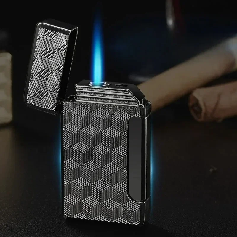 New Torch Lighter Windproof Refillable Butane Gas Jet Torch Lighters Metal Cigar Lighters Gift for Friend  Cigarette Accessories