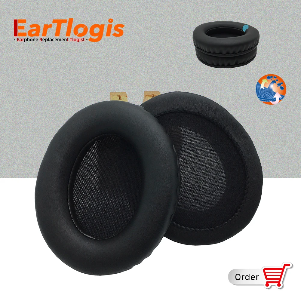 Almohadillas de repuesto EarTlogis para auriculares Roland RH-5 RH5, funda para orejeras, cojín, tazas, almohada para piezas de auriculares