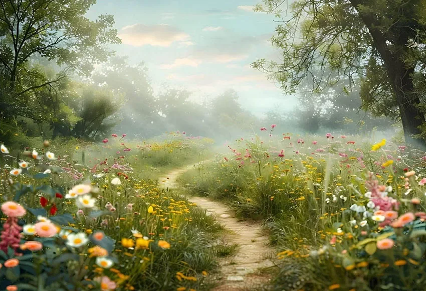 خلفية تصوير Mehofond ، مسار أخضر ، أزهار الغابات ، عيد ميلاد الكبار ، فن الأمومة ، ديكور بورتريه ، خلفية ، صورة أنيمي ، الصيف