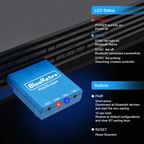 Bluetooth-адаптер RetroScaler BlueRetro для PS1/PS2 - беспроводное подключение — изображение продукта