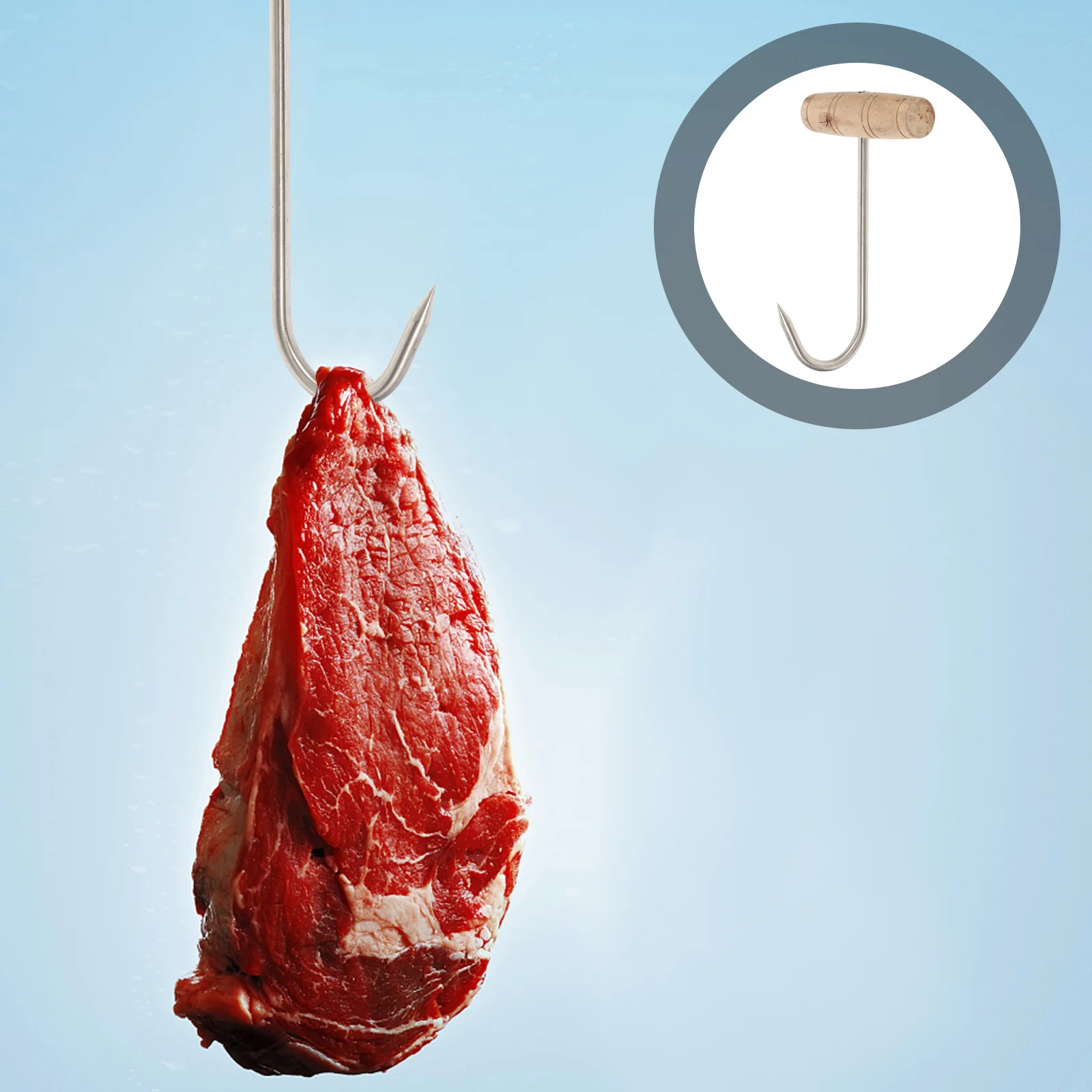 

2pcs T Type Meat Hook Stainless Steel Lightweight For Hanging Drying Smoking Grilling Shop Supplies Bbq Accessory Kitchen