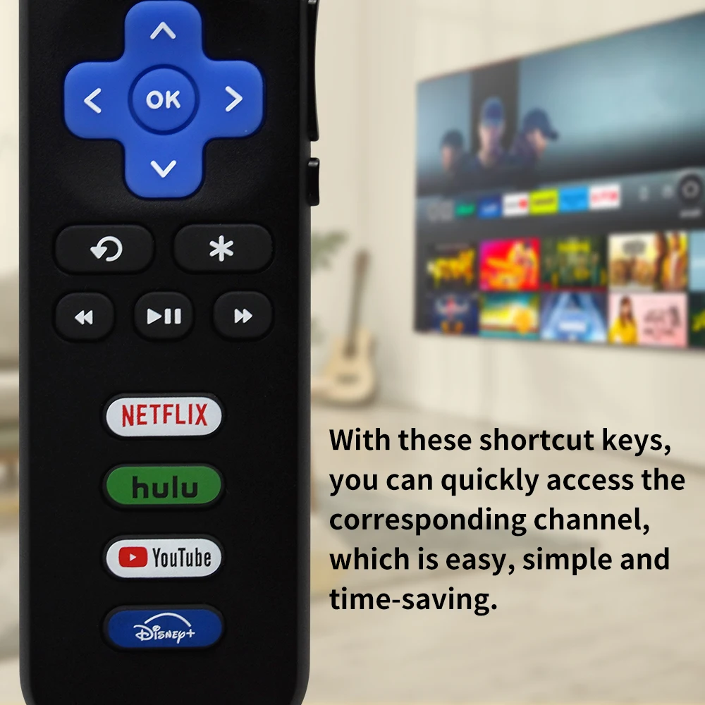 New RC280A Replacement Remote Control Only for RK TV for TCL RK Hisense RK/Onn RK/Philips RK TVs(Not for Stick and Box)