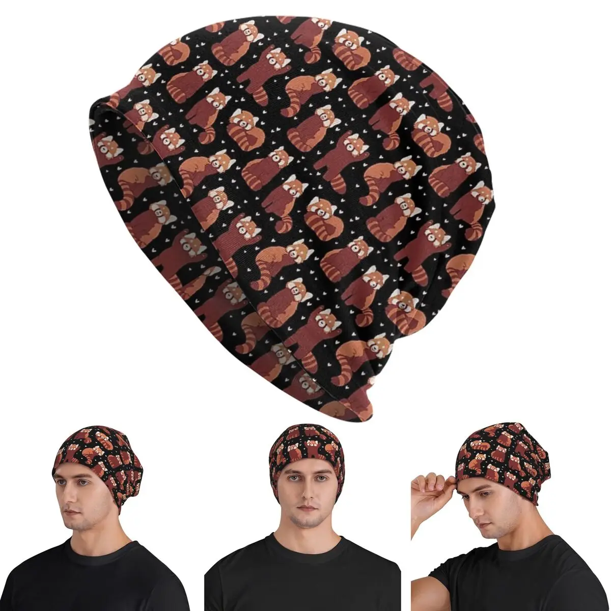 

Red Panda Animal Skullies Beanies Hats Warm Autumn Winter Outdoor Cap Knitted Bonnet Caps for Men Women Adult