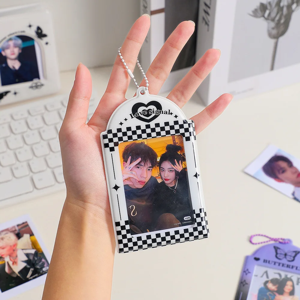 INS Korean Photocard Holder Y2K 3 inch Butterfly Bus/ID Card Case Idol Photo Card Holder PVC Cartoon Photo Sleeves image 5
