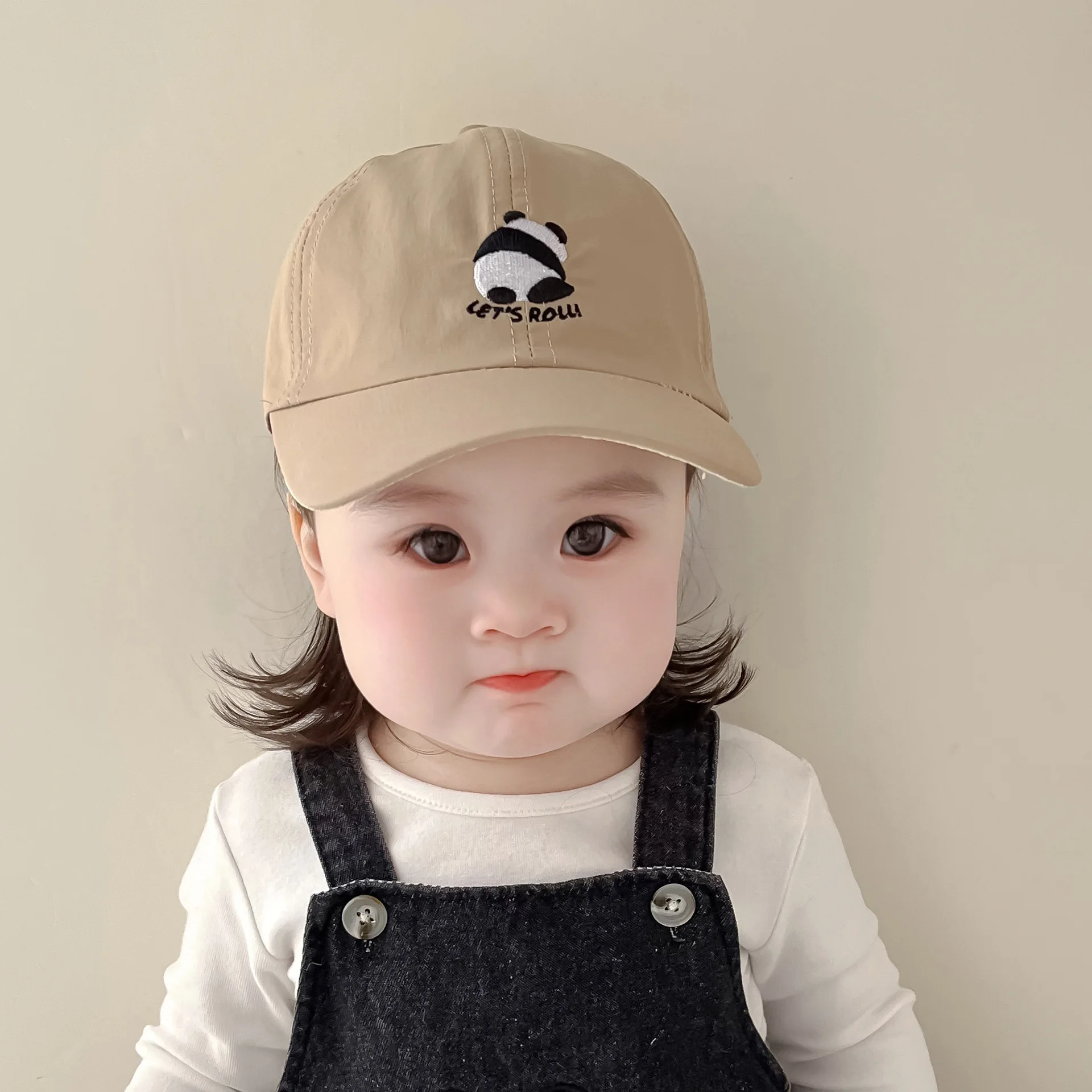 

Kids Quick Drying Baseball Hat Baby Summer Sun Hats 1-2Year Thin Breathable Sunscreen Visors Cute Panda Children Duck Tongue Cap