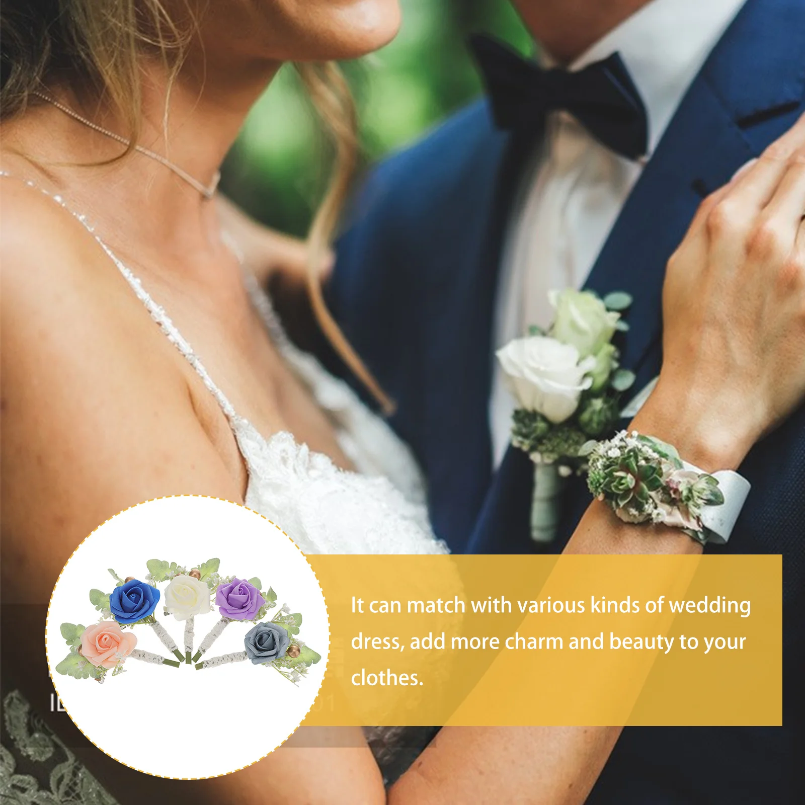 5 قطعة إكسسوارات الزفاف العروة الزفاف زي أنيق ديكور للعروس والعريس الوجود المبهر يجب أن يكون يومًا كبيرًا