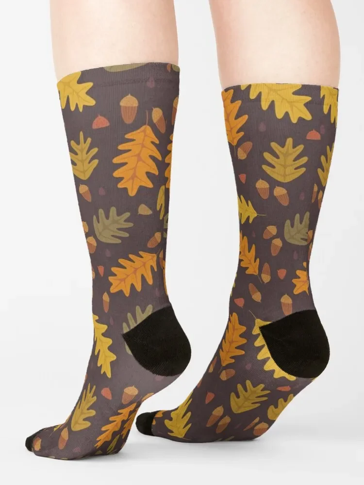 Oak Leaves Socks loose anti slip football Mens Socks Women's