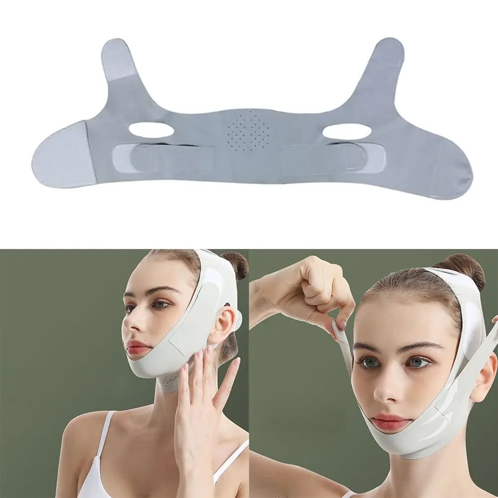 Portable Adjustable Face Lifting Belt Resuable Breathable Face Lift Band Cooling V Shaped Chin Up Mask Skin Care