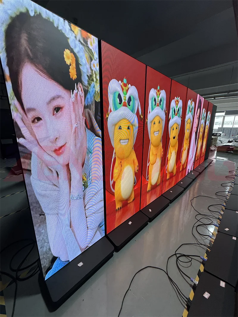 شاشة عرض إعلانات LED محمولة تعمل بالبطارية لافتات متحركة P1.8 P2.5 عرض ملصق رقمي قائم على الأرض متجر بيع بالتجزئة #3