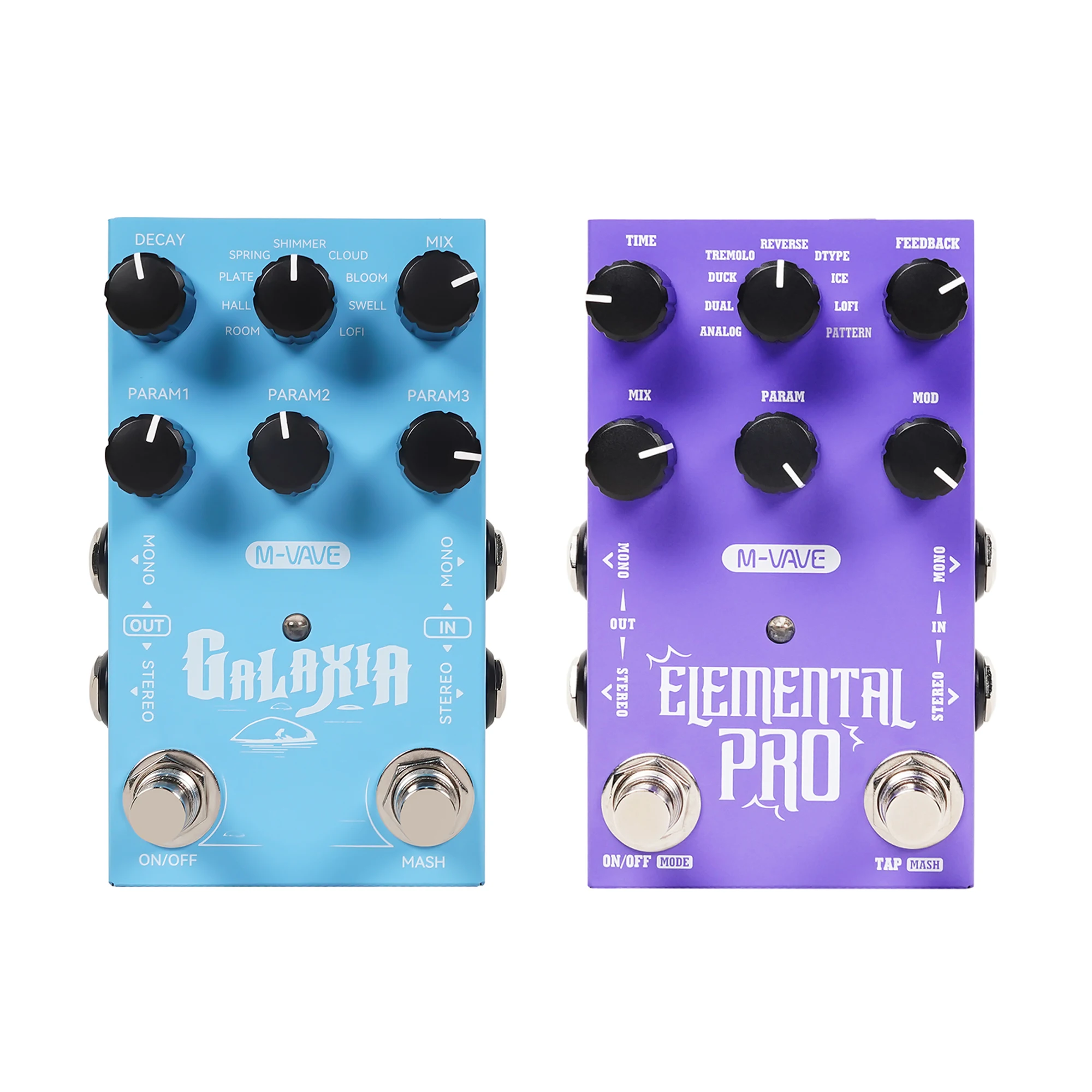 Image of M-VAVE ELEMENTAL PRO Delay GALAXIA Reverb Digitales Stereo-Gitarrenpedal 9 Delay 9 Reverb-Sounds USB DC9V Effektpedal