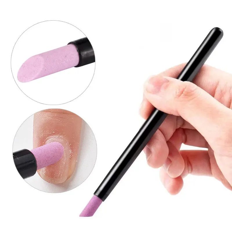 3-10 قطعة مانيكير الكوارتز تلميع مجموعة أقلام طلاء الأظافر مزيل الجلد الميت الكوارتز القلم غرامة الرملي الكوارتز حجر مسمار انتهازي للبشرة