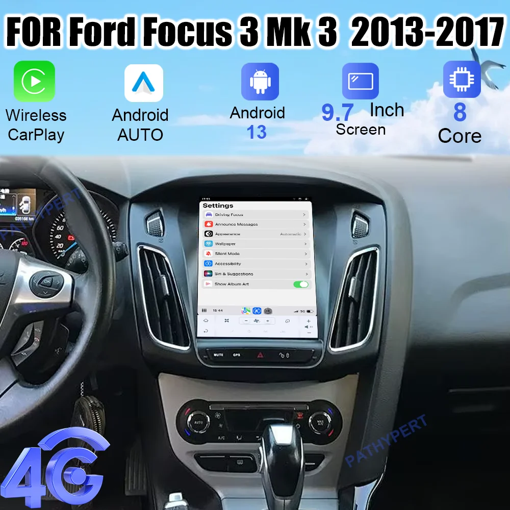 

9.7" 4K HD Touch Screen For Ford Focus 3 Mk 3 2013-2017 Car Audio Player Bluetooth Wireless Carplay Android Auto GPS Head Unit
