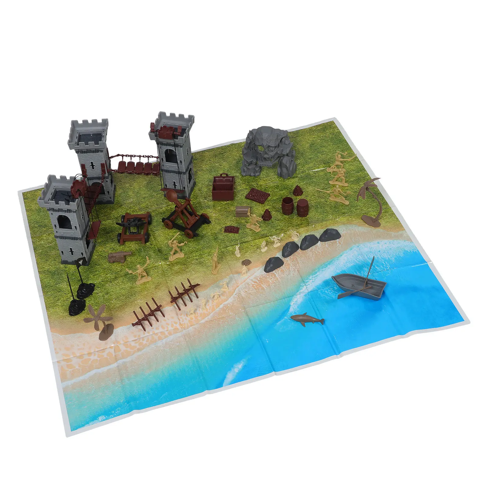 293Pcs Military Miniatures Pirate Knight Soldier Set No Glue Assembly Sand Table Accessories for Boys Military Miniatures